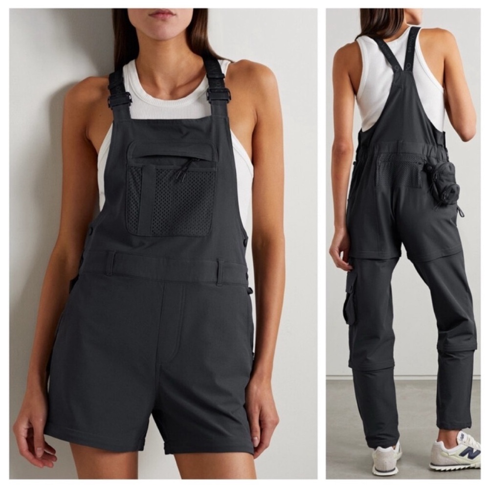 Outdoor Voices Black Convertible Utility Overalls
